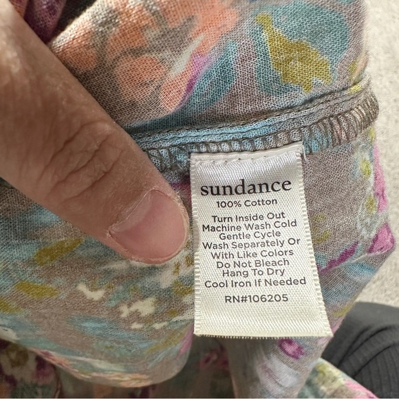 Sundance Women’s Button Up Longsleeve Shirt Floral Multicolor Boho Lightweight L - Picture 12 of 15